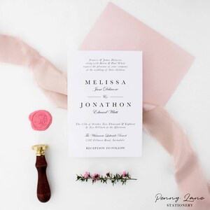 EDITABLE PDF, Elegant Wedding Invite, Classic Wedding Invitation, Wedding Template, Printable Wedding, Minimalist, Cursive, EDW1