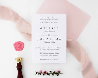 EDITABLE PDF, Elegant Wedding Invite, Classic Wedding Invitation, Wedding Template, Printable Wedding, Minimalist, Cursive, EDW1