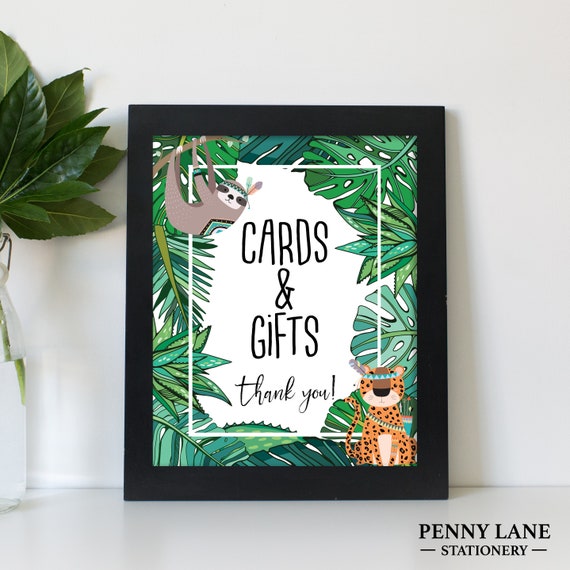 Editable Pdf Jungle Food Tents Jungle Party Decorations Etsy