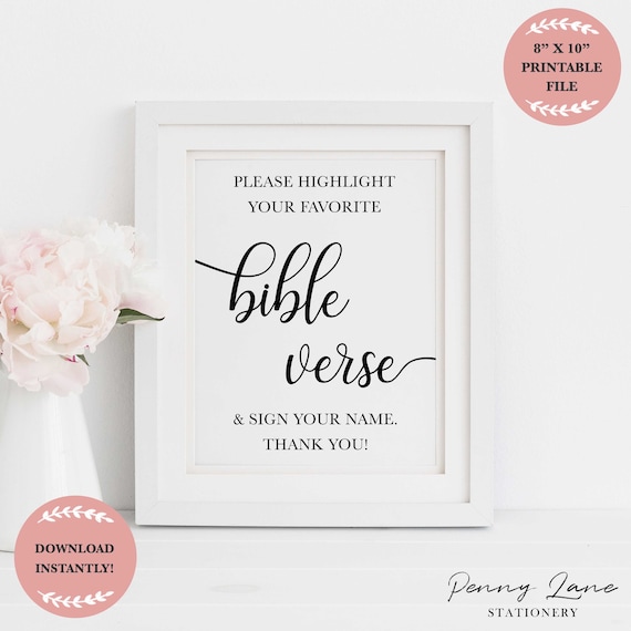 Please sign your favourite bible verse, favorite, Wedding table signs, Decorations, Religion, Religious, God, Printable, Ideas, SWCS1 Il_570xn