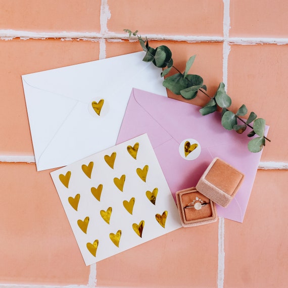 Gold Foil Heart Stickers