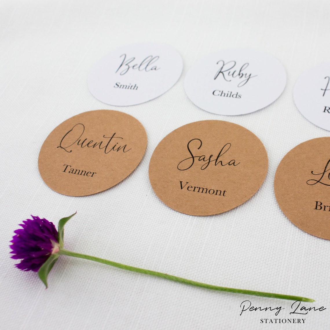 Wedding Name Tags Circle Name Tags Printable Guest Names Etsy
