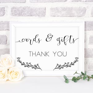 Cards and Gifts Sign, Wedding Decorations, Wedding Printables, Wedding Signs, Wedding Table Signs, Wedding Decor, Modern, Classic
