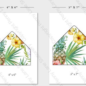 Tropical Envelope Liner, Pineapple Envelope Liner, Printable Envelope Liners, Baby Shower Decorations, Party Decorations, Printable, Digital image 2