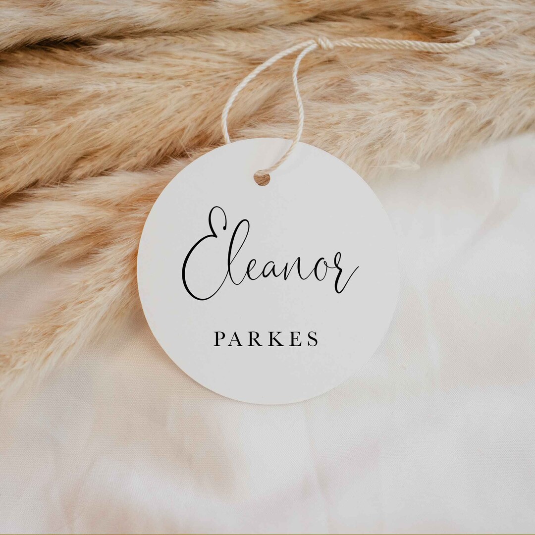 Wedding Name Tags, Circle Name Tags, Printable Guest Names, Name Place ...