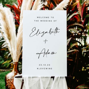 Wedding Welcome Signage, Welcome to our Wedding Poster, Modern Wedding Stationery, Minimalist Decor, Printable Wedding Sign, DIY Decorations