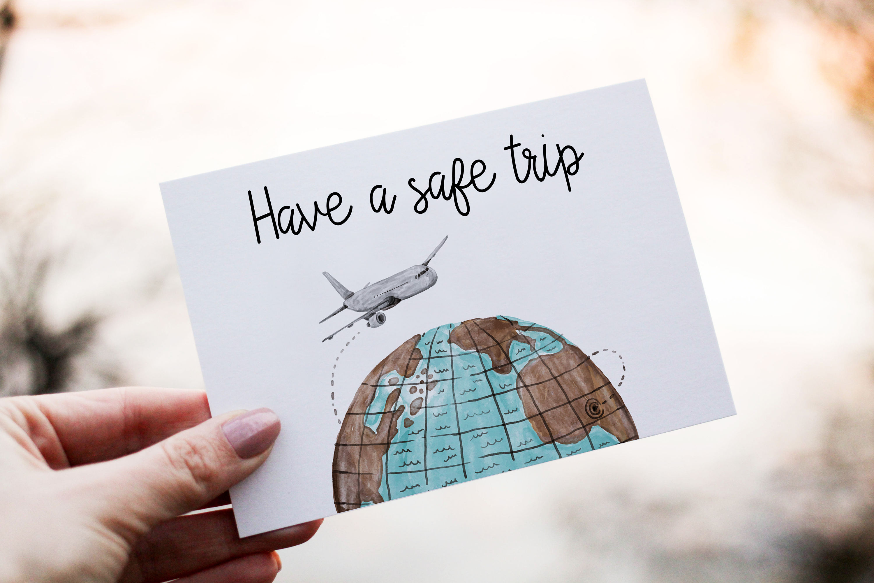 safe trip greeting card