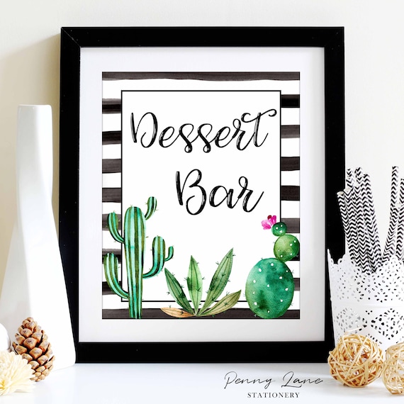 Dessert Bar Sign, Cactus Birthday Decoration, Cactus Party Decorations, Fiesta Birthday Decor, Printable Cactus Decoration, Cactus Il_570xn