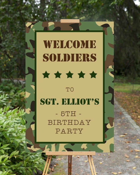 Army Sign Soldier Military Boys Birthday Etsy