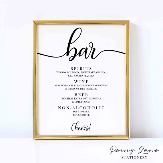 Free Free Wedding Bar Menu Svg 15 SVG PNG EPS DXF File