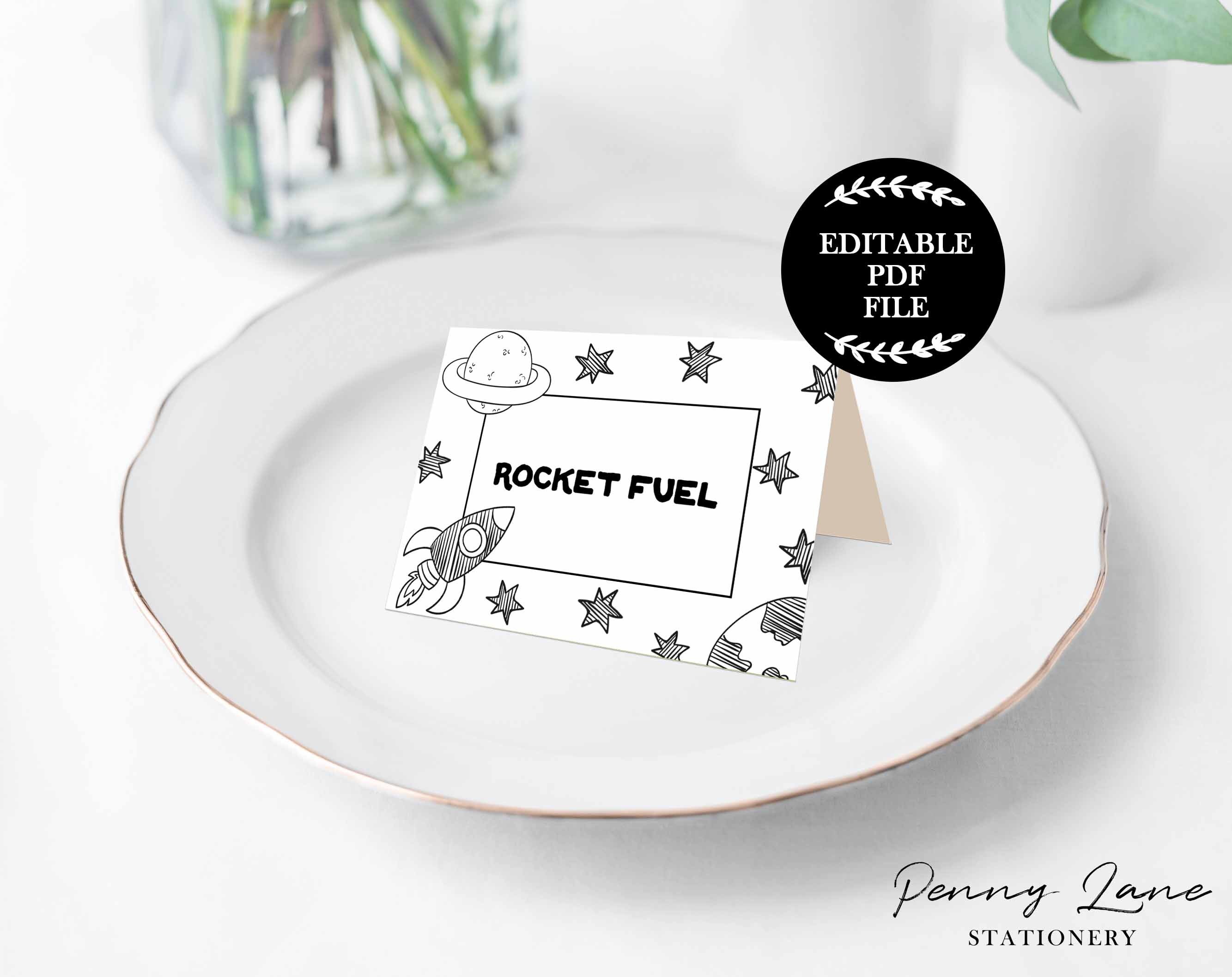 EDITABLE PDF Outer Space Favor Tag Spaceman Favor Tag Space | Etsy