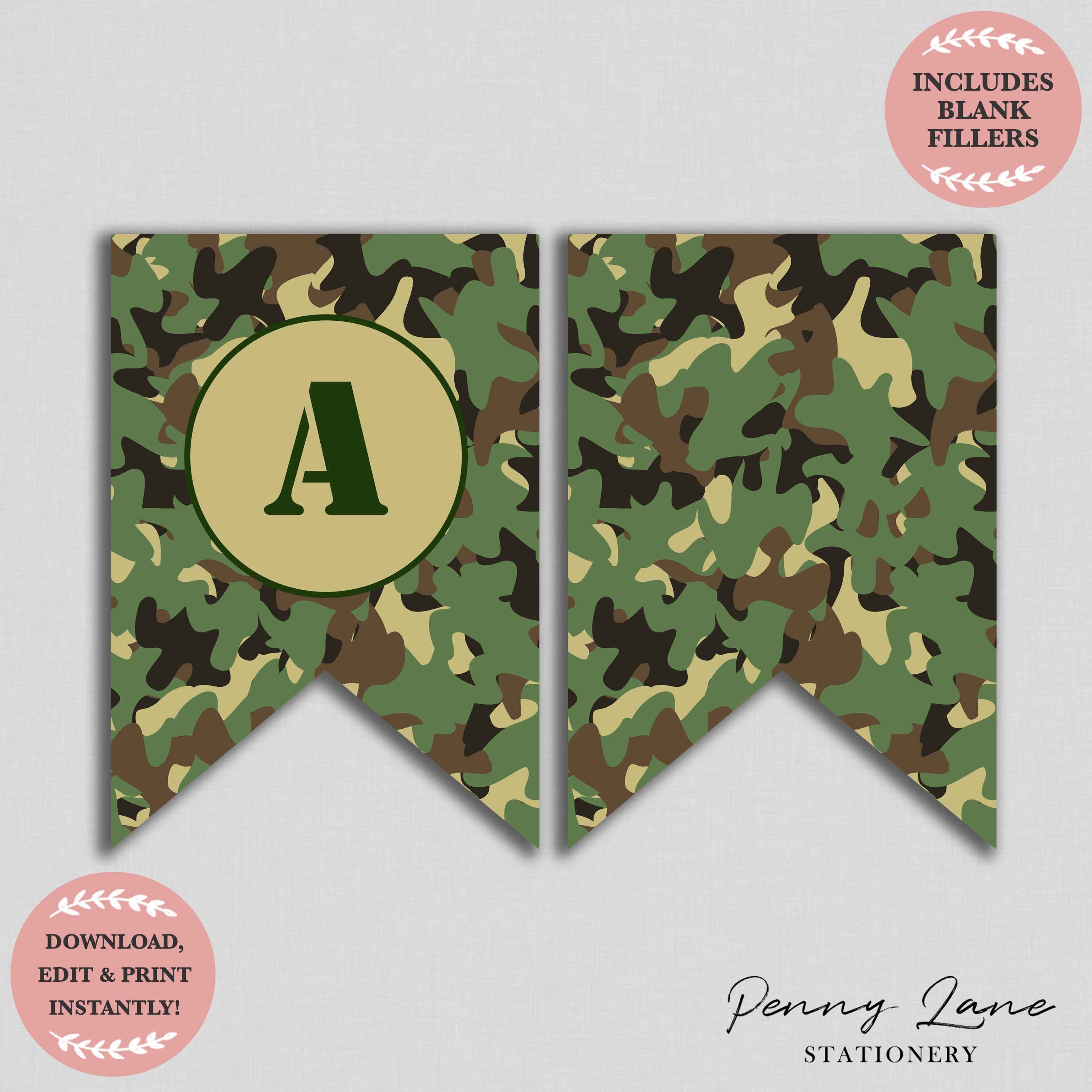 Camo Happy Birthday Banner
