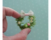 Miniature Easter Egg Spring Wreath in 12th Scale for Doll House Display