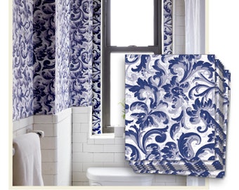 Blue Acanthus Floral Wallpaper Sheets Pre-Pasted Wallpaper | Removable Wallpaper