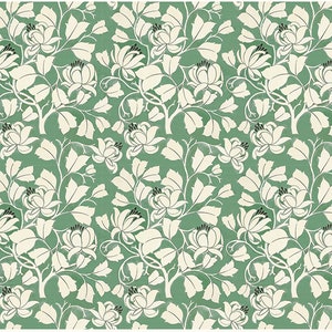 Voysey Tulip Tree Wallpaper Sheets Green Floral Pre-Pasted Wallpaper Removable Wallpaper image 5