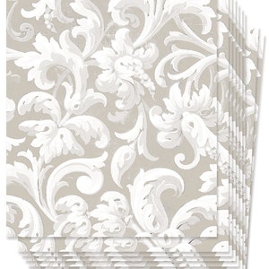 Beige Acanthus Wallpaper Sheets Pre-Pasted Wallpaper Removable Wallpaper 画像 4