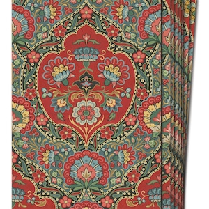 Frieda Wallpaper Sheets Red Boho Pre-Pasted Wallpaper Removable Wallpaper 画像 3