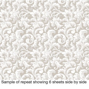Beige Acanthus Wallpaper Sheets Pre-Pasted Wallpaper Removable Wallpaper image 6