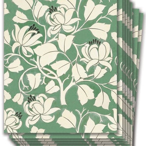 Voysey Tulip Tree Wallpaper Sheets Green Floral Pre-Pasted Wallpaper Removable Wallpaper image 6