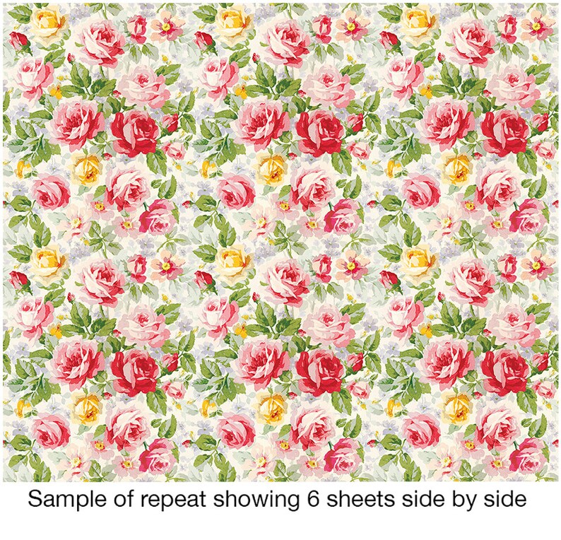 Summer Roses Wallpaper Sheets Floral Pre-Pasted Wallpaper Removable Wallpaper image 5