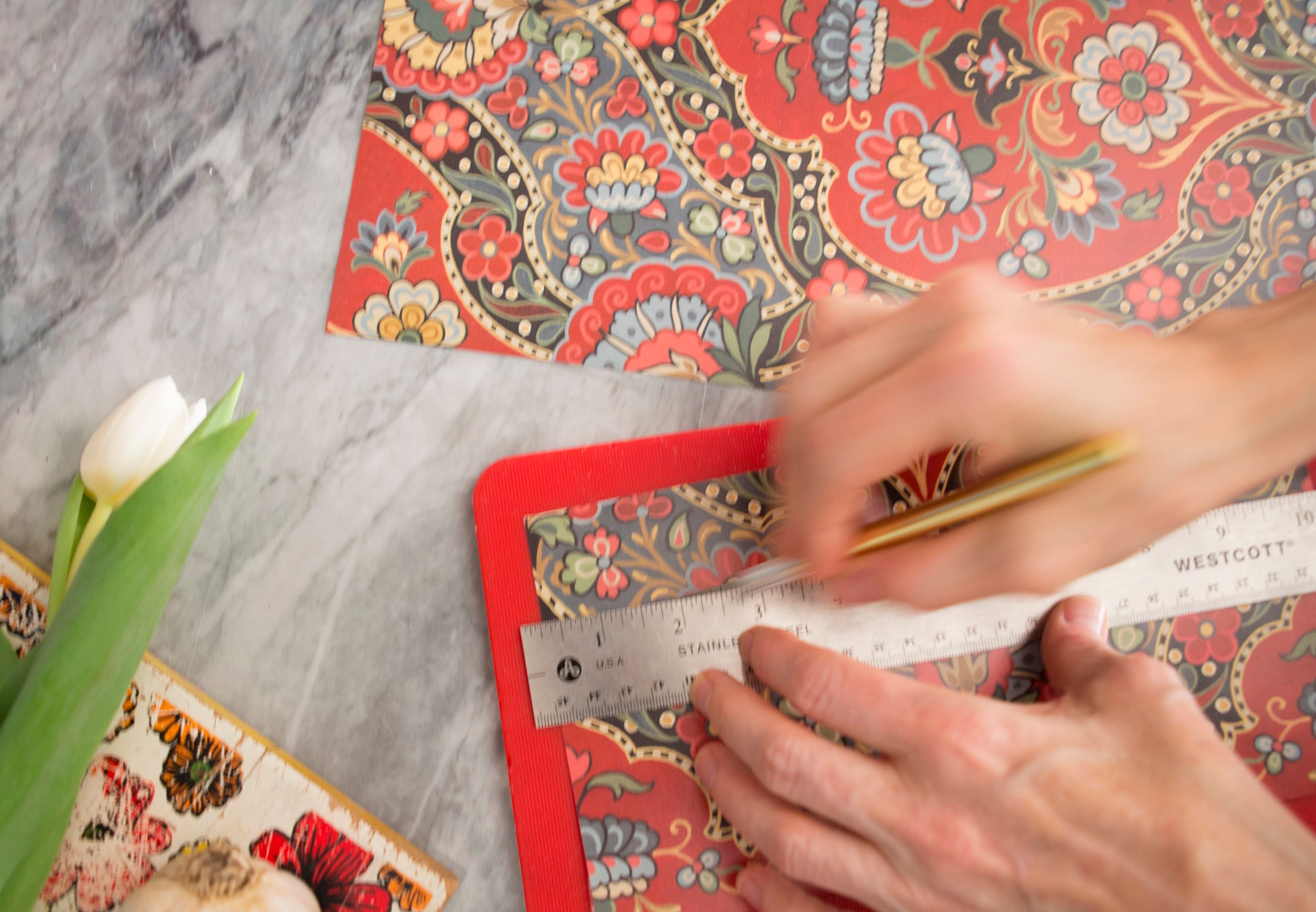 Frieda Pastedpaper® Red Boho Prepasted Wallpaper Removable Etsy