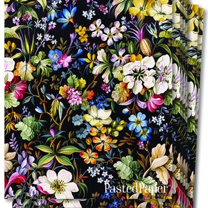 Kilburn Dark Botanical Wallpaper Sheets Pre-Pasted Wallpaper Removable Wallpaper image 4