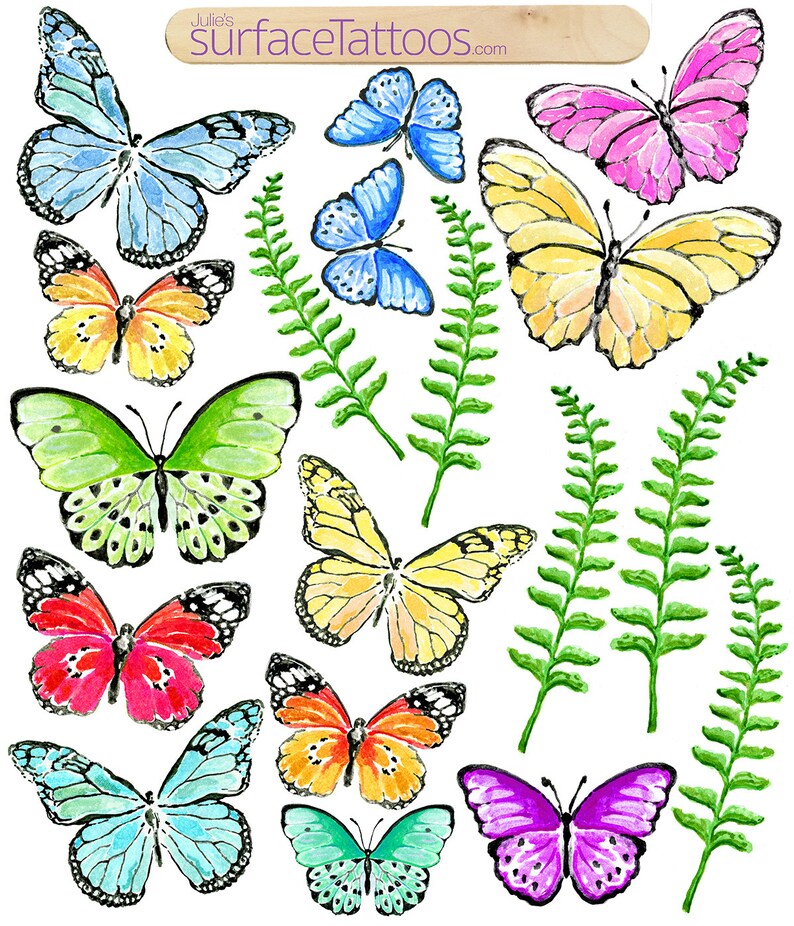 Julie's SurfaceTattoos Campos de mariposas imagen 3