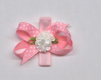 Baby Bow Pink Barrette, Headband for Kids, Headband for babies, Pink Alligator Baby Bow Clip, Mini Baby Bow