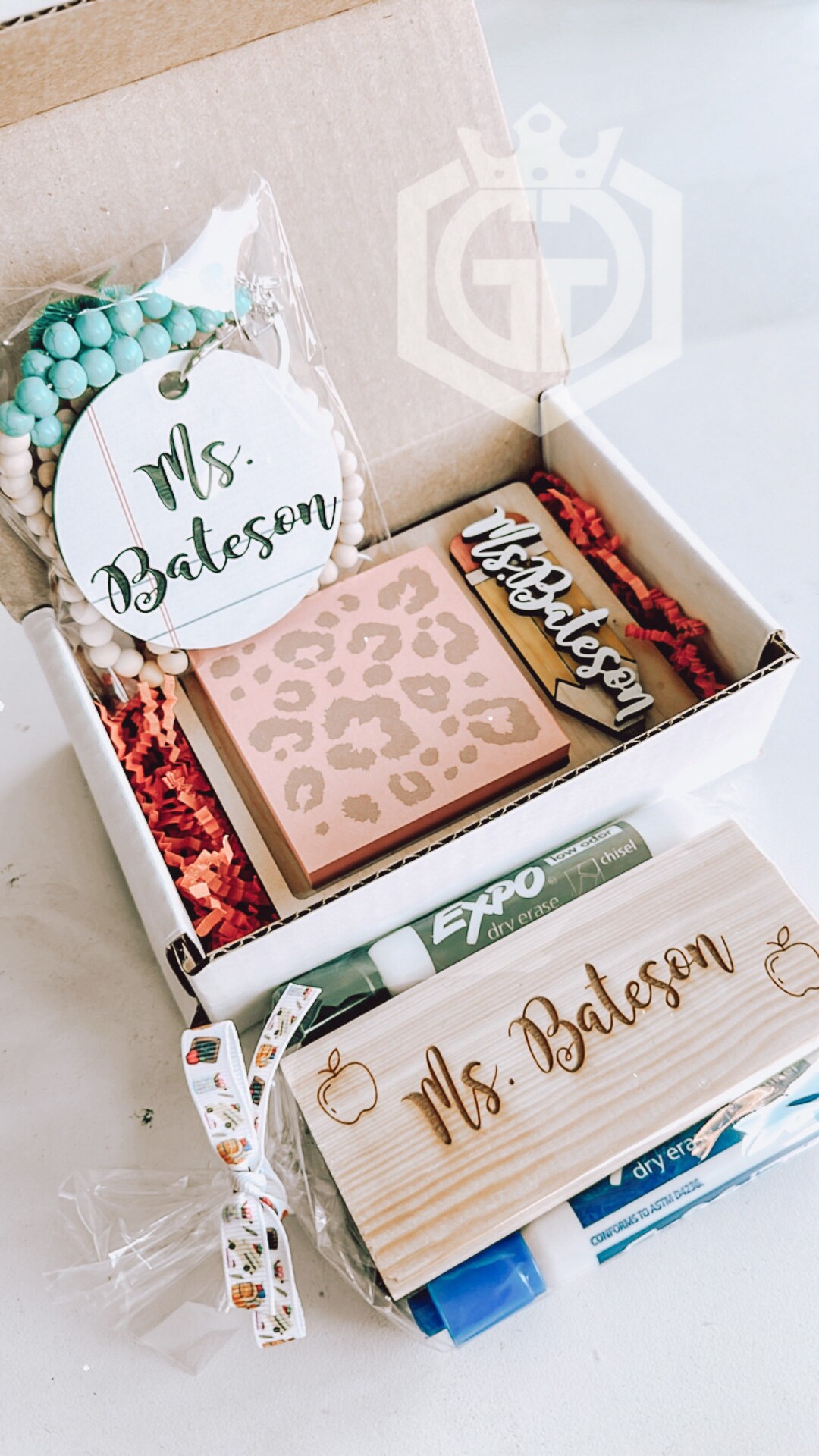 Personalized Teacher Gift Set With Dry Erase Board Eraser, Markers