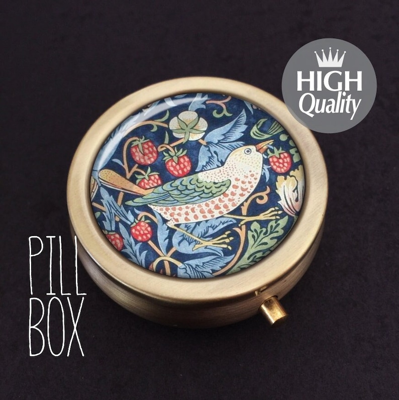 Pill Box Jewelry Case Round Pill Container Pill Organizer Etsy