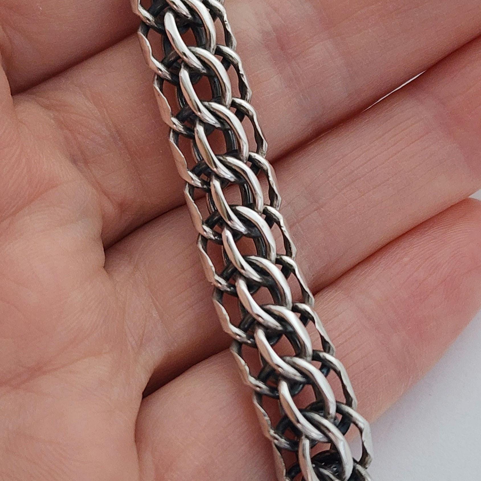 Vintage Elco Sterling Silver 925 Wide Chain Bracelet 7
