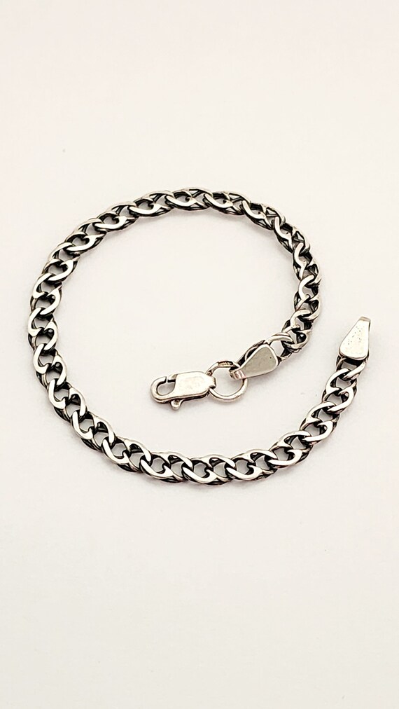 Vintage sterling silver 925 chain bracelet men wo… - image 1
