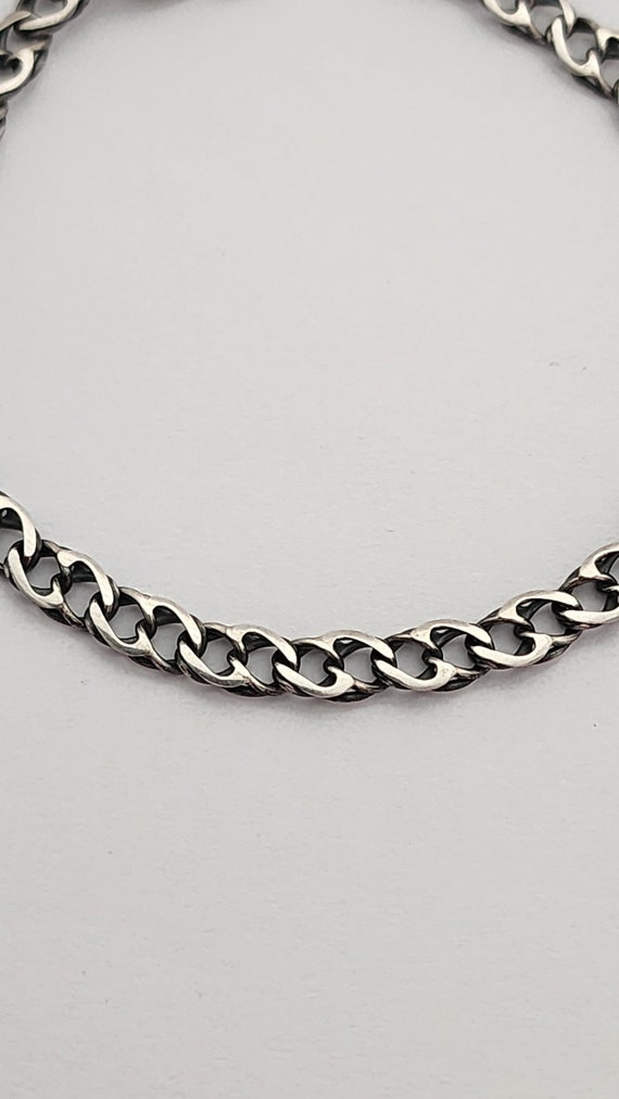 Vintage sterling silver 925 chain bracelet men wo… - image 3
