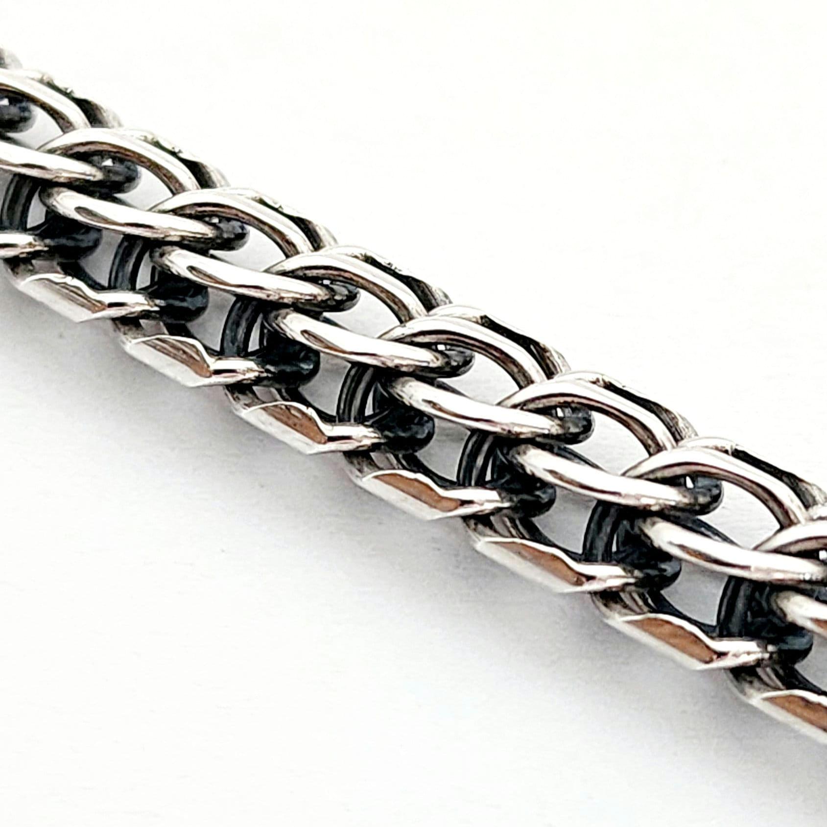 Vintage Sterling Silver 925 Men's Jewelry Chain Bracelet