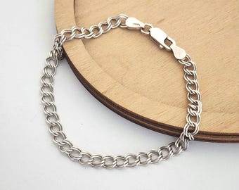 ヴィンテージ スターリングシルバー ダブルカーブリンクブレスレット 7