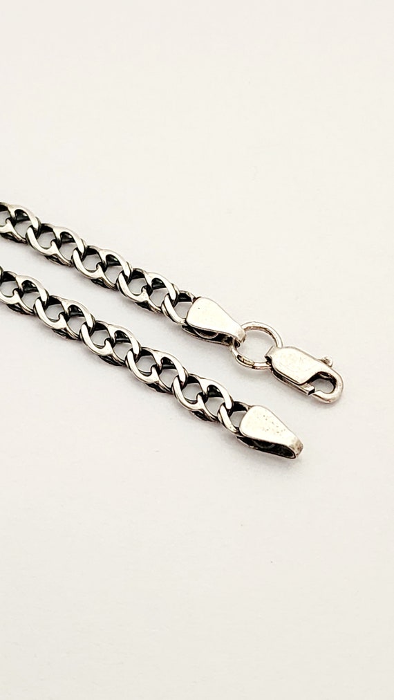 Vintage sterling silver 925 chain bracelet men wo… - image 2