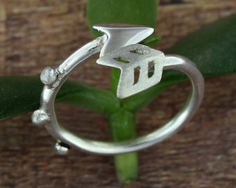 Arrow Adjustable Ring, Open Ring, Sterling Silver Ring, Gift for Her, Simple Ring for Women