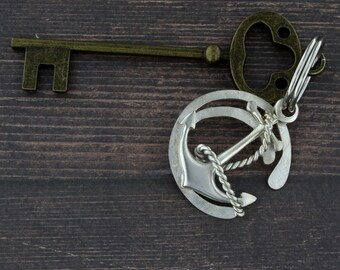 小物 US Exclusive Anchor Key Chain Honbay 2PCS Metal Anchor Keychains Rhinestone Nautical Key