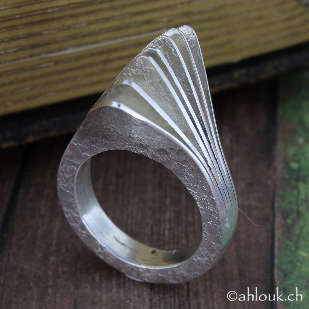 Book Pages-shaped Sterling Silver Ring, Handmade Jewelry - Etsy