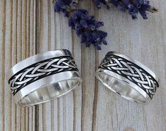 Handmade Braided Wire Sterling Silver Band Ring, Unisex