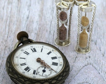 Time Hourglass Pendant, Sterling Silver, Desert Sand or Garnet Stone, Gift for her or him