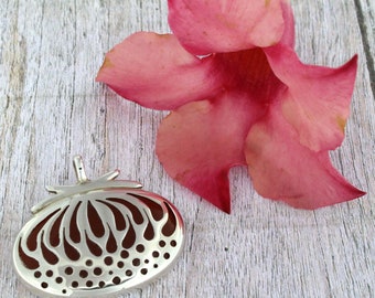 Waratah Flower Pendant, Sterling Silver & Red Agate, Valentine's Day Gift, Gift for her