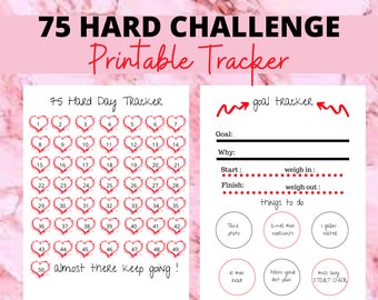 75 Hard Printable Planner | 75 hard Progress Tracker | Printable PDF | #75Hard | fitness tracker