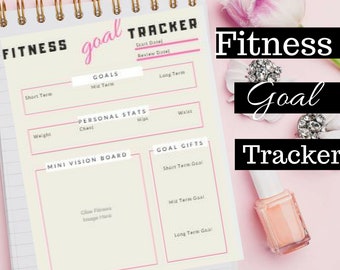 Fitness Goal Tracker, Fitness Planner, Weight Loss Tracker, Weight Loss Journey, US Letter PRINTABLE PDF