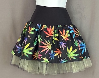 420 Fairy Skirt, Rainbow Leaf Tutu Skirt