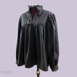 Medieval Renaissance Shirt, Lace Collared Peasant Blouses,  LARP Shirt,  Custom Colours and Size