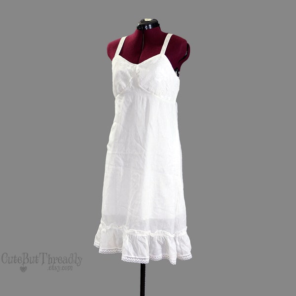 Vintage weißes Spitzen Slip Kleid, Viktorianisches Nachtkleid Inspiriert Sommerkleid