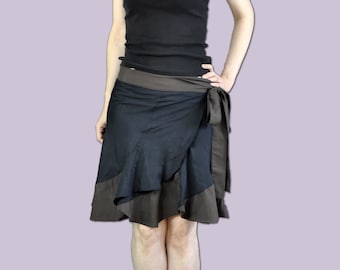 Summer Wrap Skirt, Knee Length Wrap Around Skirt, Womens Boho Festival Skirt, Custom Size and Colours