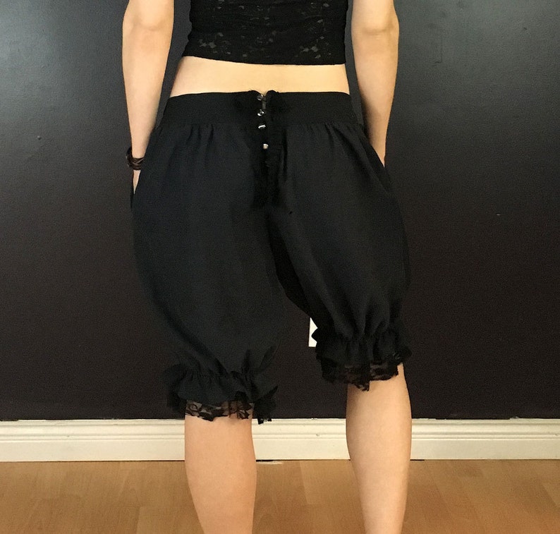 Black Gothic Bloomer Shorts Bloomer Style Pants Button up Etsy