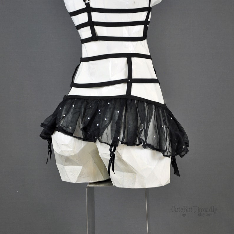 Gothic Faerie Garter Belt Strappy Garter Belt With Tutu Etsy